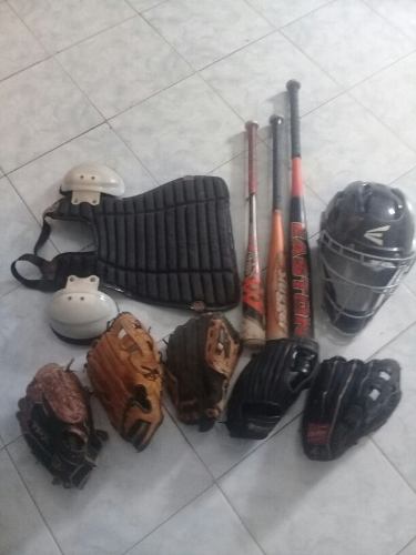 Kit De Béisbol - Guantes Bates Peto Y Careta