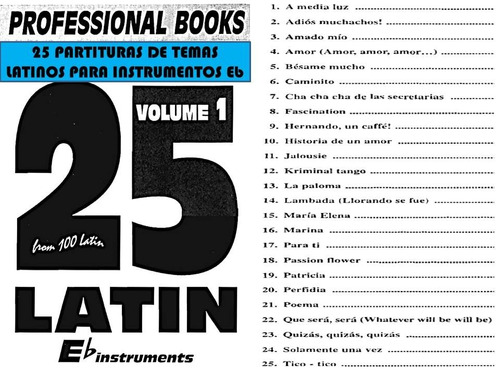 25 Partituras De Temas Latinos Para Instrumentos Eb