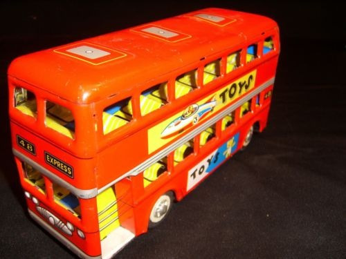Bus Ingles 2 Pisos De Hojalata.vintage Años 60.impecable