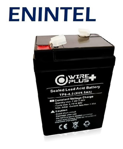 Enintel- Batería Recargable 6v 4.5ah Carro Cerco Lampara