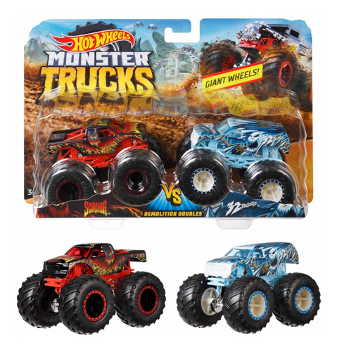 Hot Wheels Monster Truck Paquete De 2 Carros Escala 1/43