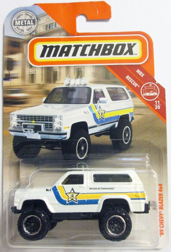Matchbox  Chevy Blazer 4x4 Escala 1:64 Mide 7,5 Cm.