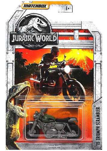 Matchbox Jurassic World 15 Triumph Scrambler E:1/64 Mide 6cm