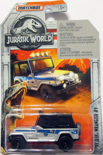Matchbox Jurassic World ´93 Jeep Wrangler E1/64 Mide 6,5 Cm