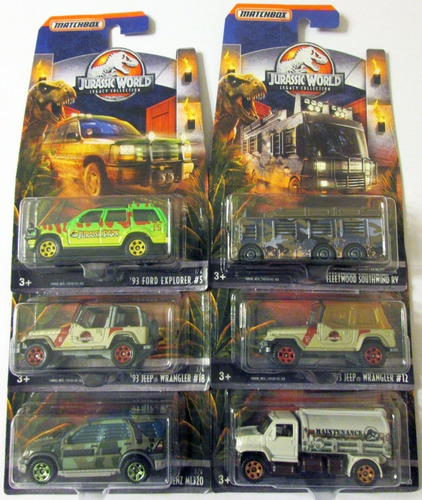 Matchbox Jurassic World Set Completo De 6 Carros E:1/64