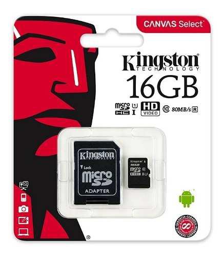 Memoria Micro Sd Hc 16gb Kingston Clase10 Original Sellada