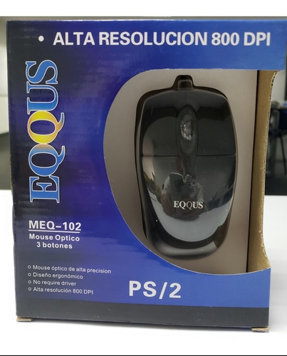 Mouse Optico Eqqus Meq-102 Pc Ps2 3 Botones