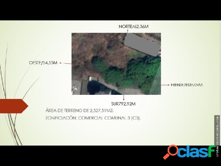 VENTA TERRENO 2527 m2 EL CAFETAL