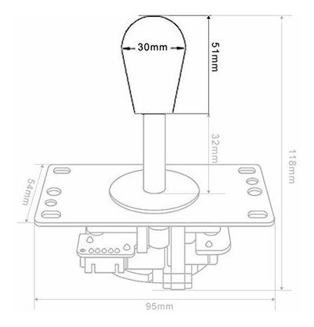 Avisiri 2 Americano Arcade Joystick Oval Balltop