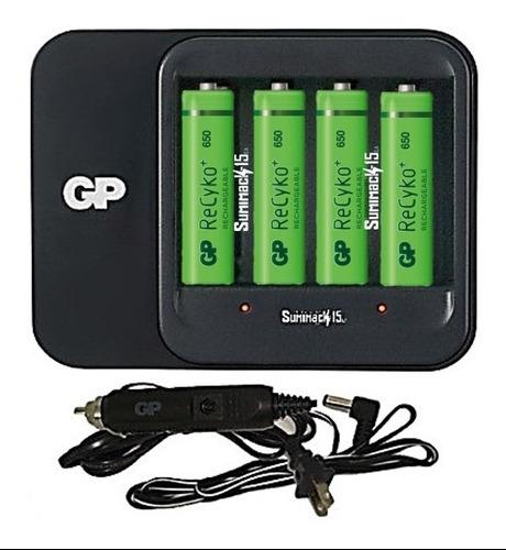 Cargador Gp Con 4 Baterias Aaa 850mah Recyko