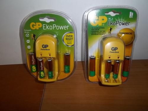 Cargador Gp Ekopower Con Baterias / Pilas Aa Y Aaa