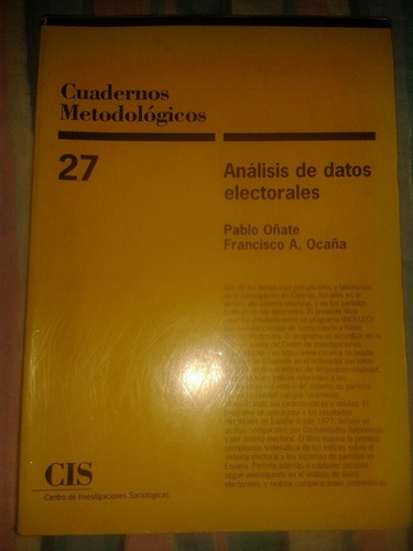 Cuadernos Metodológicos Análisis De Datos Electorales