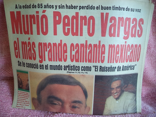 Cuando Fallecieron Pedro Vargas Y Luis Brito Arocha En 
