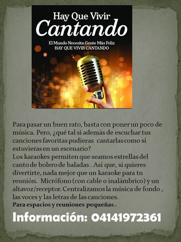 Karaoke Familiar Alquilo Por Horas Caracas Este