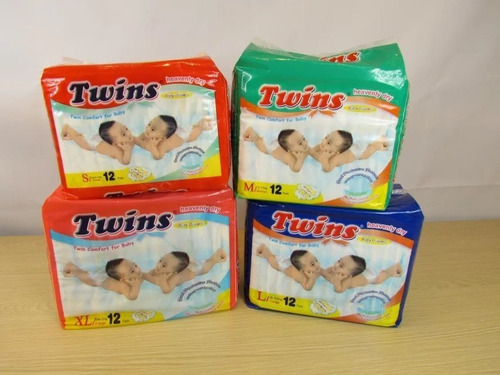 Pañales De Bebe Marca Twins En Empaque De 12 Pañales