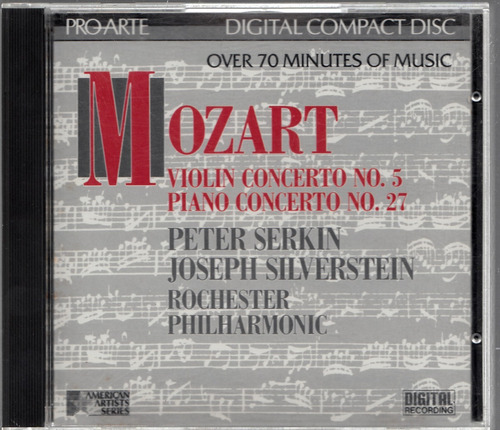 Peter Serkin. Mozart. Violin Concerto. Cd Original Usado. M5