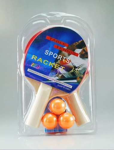 Set De 2 Raquetas De Ping Pong + 3 Pelotas