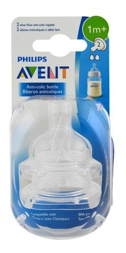 Tetero Mamila Philips Avent Chupon Anticolic Slow Flow 2pack