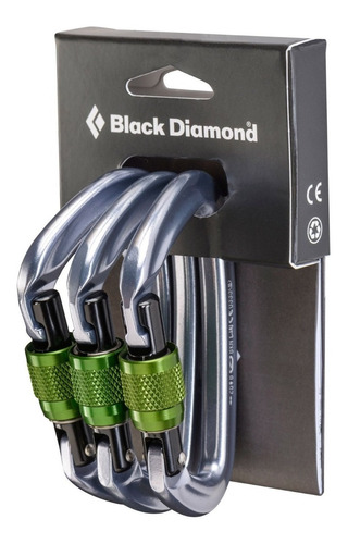 Black Diamond Positron Screwgate Carabiner Mosqueton -3 Pack