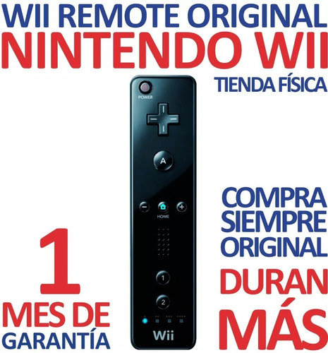 Control Wii Remote Color Negro Original Nintendo Wii (18v)
