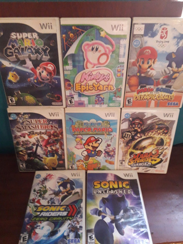 Juegos Wii Mario Galaxy Kirby Paper Mario Smash Brawl Sonic