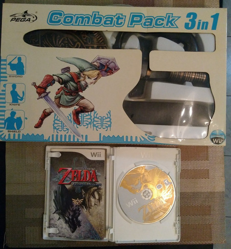 The Legend Of Zelda Wii Original + Combat Pack 3 En 1