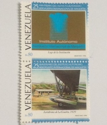 2 Estampillas Vzla 25 Aniversario Aeropuerto De Maiquetia