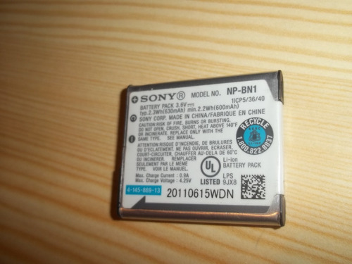 Bateria Sony Tipo N Np-bn1 Original