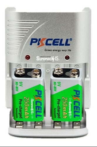 Cargador Pkcell Con Baterias Recargables 9v 250mah