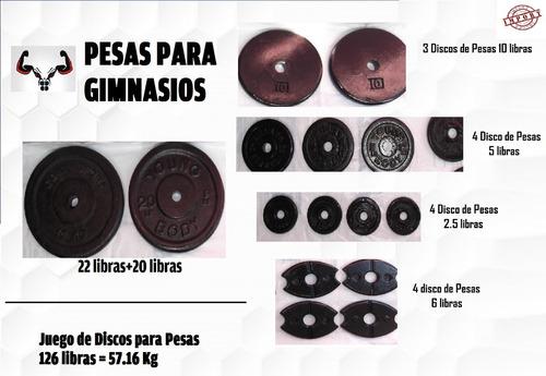 Kit Combo Discos 57 Kg De Hierro Para Pesas Gimnasio 50vrds