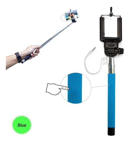 Monopod Selfie Fotografia, Azul (blue) iPhone & Android