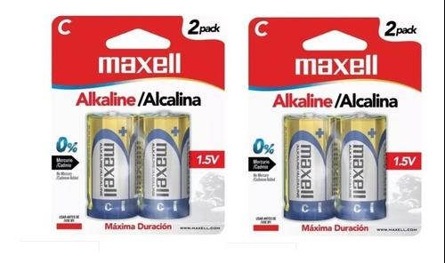 Pila Bateria Alcalina Tipo C Maxell Paquete De 4