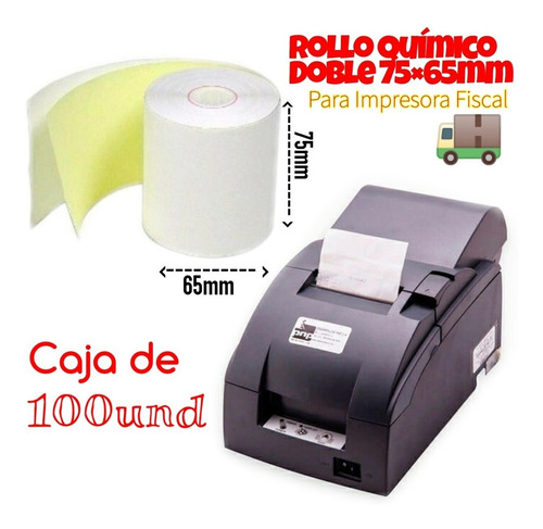 Rollo Quimico 75x65 Doble Papel