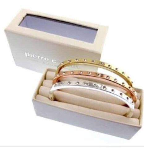 Trio De Pulseras Cartier Pierre Cardin Con Baño De Oro