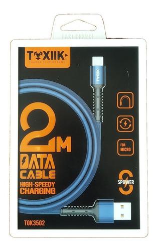 Cable Datos Micro Usb Samsung Redmi Blu Alcatel Moto 2mts