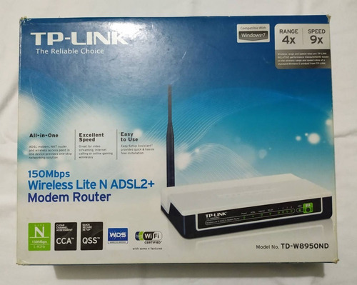 Modem+router Wifi Tplink Td-wnd 150mbps Adsl2+