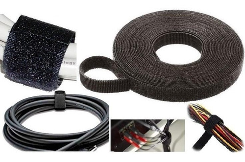 Rollo Cintas 10 M Organiza Rack Amarra Cable Red Utp Velcro