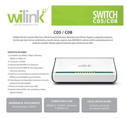 Switch Wilink De 5 Y 8 Puertos