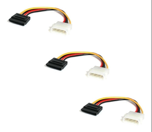 3 Cable Energia Poder Power Adaptador Molex A Sata 4 Pines