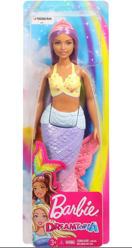 Barbie Dreamtopia Mermaid Sirena Cabello Morado Mattel