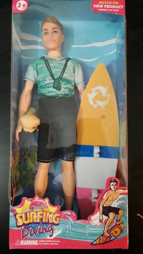 Ken Barbie Playero Figura Muñeco Juguete Perrito