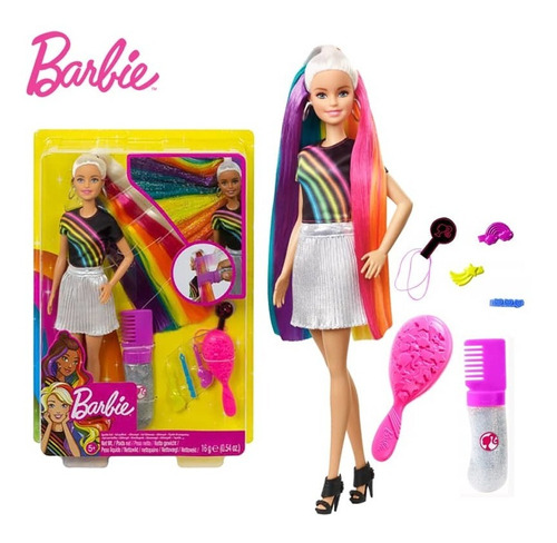 Muñeca Barbie Rainbow Sparkle Hair. Original Mattel.