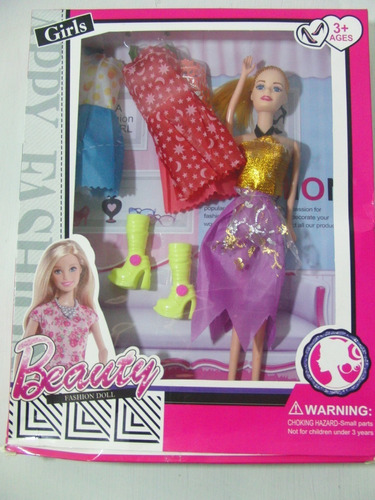 Muñeca Con Accesorios Fashion Tipo Barbie Moda Somos