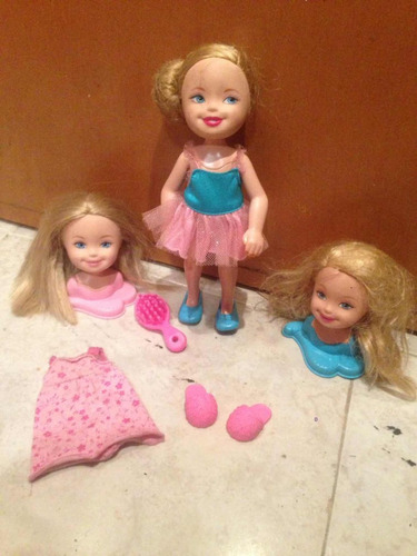 Muñeca Estilo Barbie Con Cabezas Intercambiables