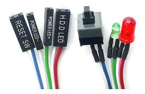 Pack 10 Cables Botón Sw Encendido Power Con Led Para Pc