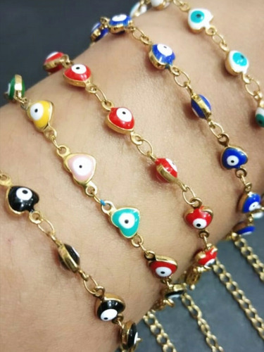 Pulseras Y Tobilleras De Ojo Turco Acero Inoxidable