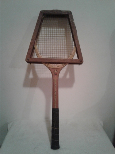 Antigua Raqueta De Tennis Madera Con Tensor Vintage