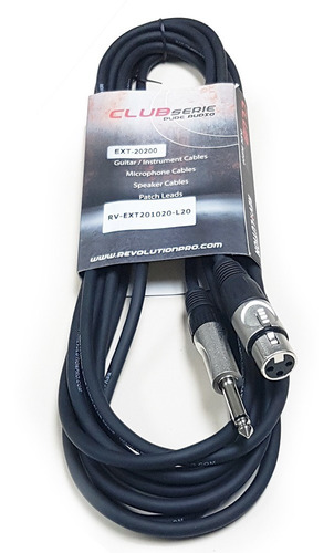 Cable Micrófono Dj Audio 1/4 Mono A Xlr Canon Hembra 6mt