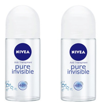 Desodorante Nivea Roll On Pure Invisible Mujer 50 Ml 2 Pack