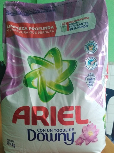 Detergente Ariel Original Con Downy Bolsa De 4 Kilos.